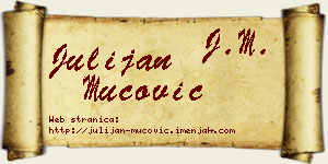 Julijan Mucović vizit kartica